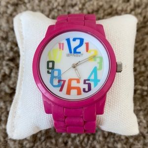 Sprout Pink Watch with Fun, Colorful Numbers